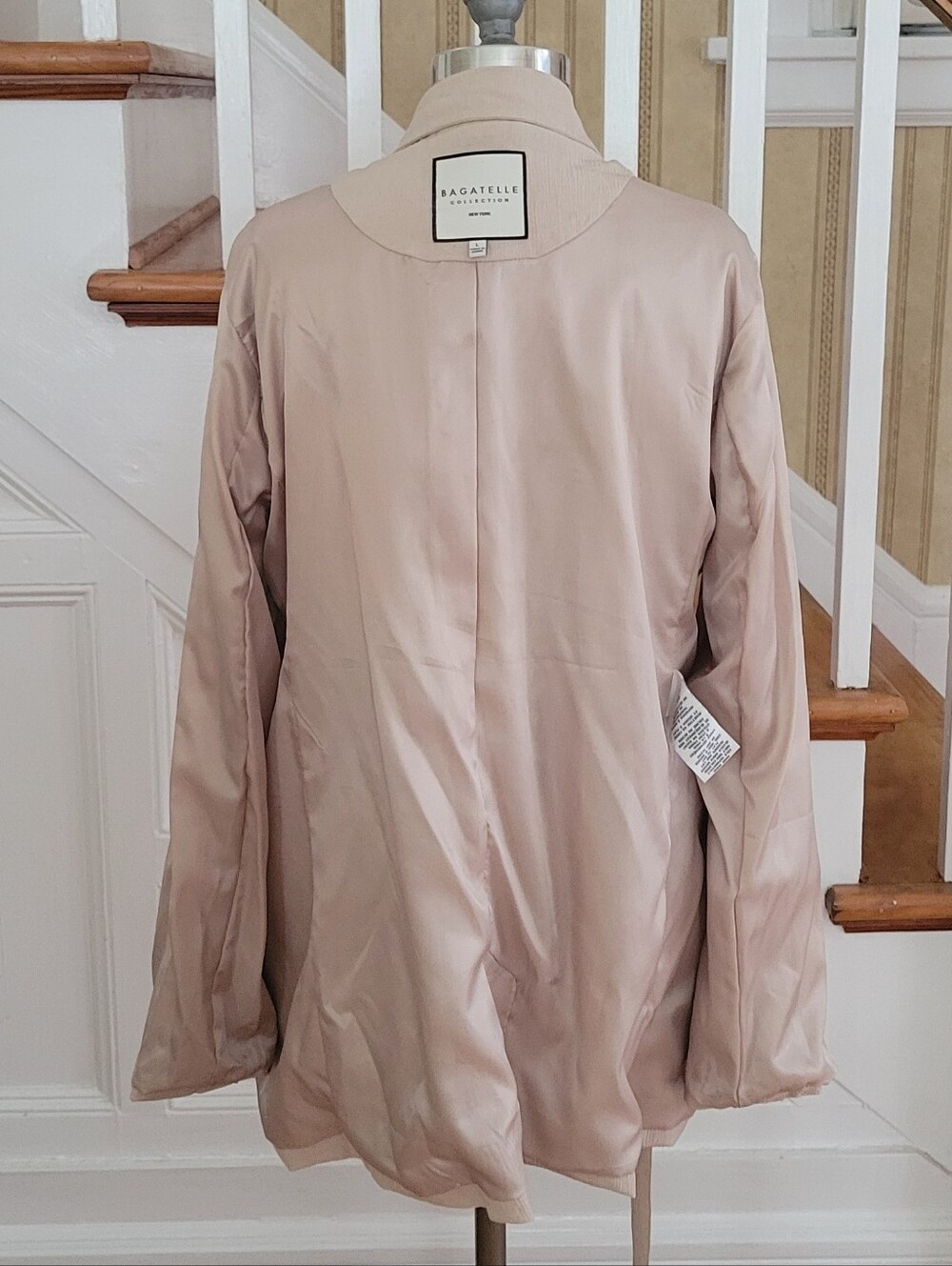BAGATELLE Collection Beige Single Front Button Jacket Size Large - Picture 6 of 8